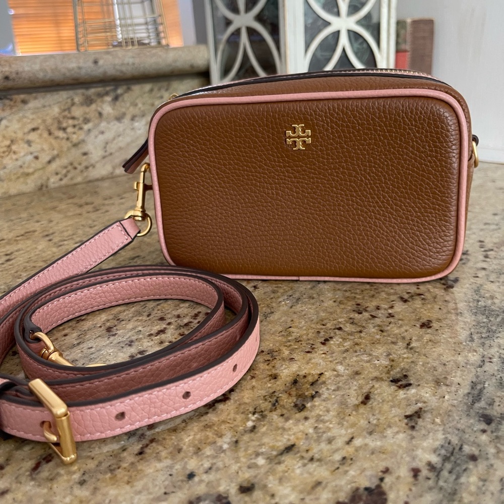New ❤️ tory Burch leather camera bag crossbody brown - Picture 11 of 11